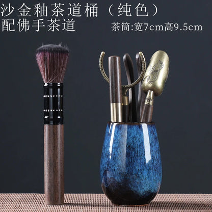 Tea Ceremony Six Gentlemen Decoration Purple Clay Ceramic Accessories, Tea Making Tools, Knife, Clip, Brush, Spoon