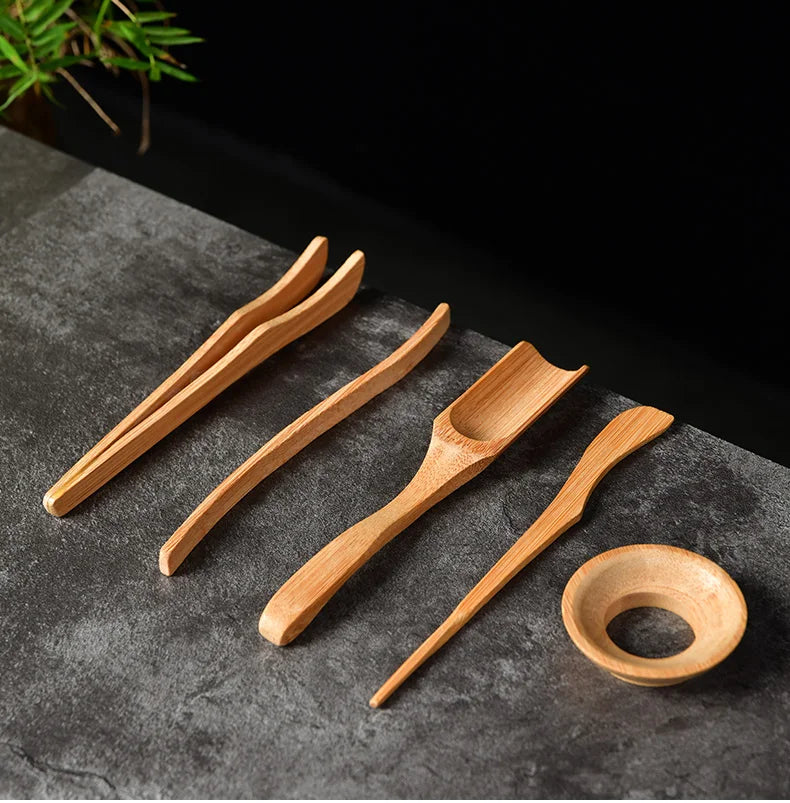 Tea Ceremony Six Gentlemen Decoration Purple Clay Ceramic Accessories, Tea Making Tools, Knife, Clip, Brush, Spoon