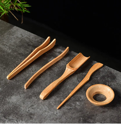 Tea Ceremony Six Gentlemen Decoration Purple Clay Ceramic Accessories, Tea Making Tools, Knife, Clip, Brush, Spoon