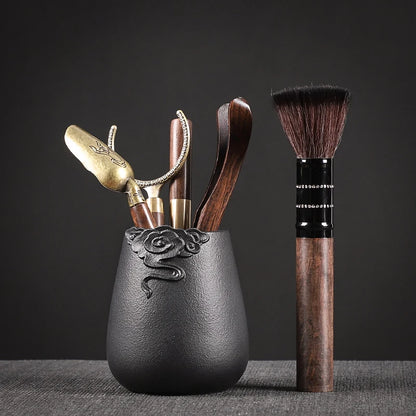 Tea Ceremony Six Gentlemen Decoration Purple Clay Ceramic Accessories, Tea Making Tools, Knife, Clip, Brush, Spoon