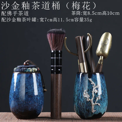 Tea Ceremony Six Gentlemen Decoration Purple Clay Ceramic Accessories, Tea Making Tools, Knife, Clip, Brush, Spoon
