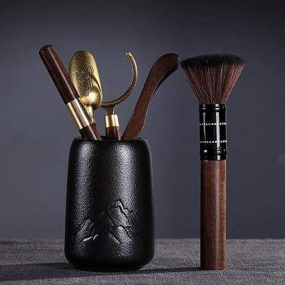 Tea Ceremony Six Gentlemen Set Kung Fu Tea Set Accessories Ebony Encyclopedia Tea Making Tools Tea Clip Spoon Tea Art Accessorie