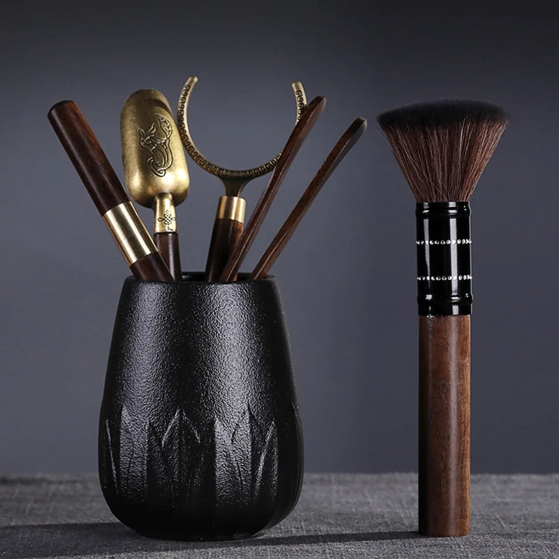 Tea Ceremony Six Gentlemen Set Kung Fu Tea Set Accessories Ebony Encyclopedia Tea Making Tools Tea Clip Spoon Tea Art Accessorie