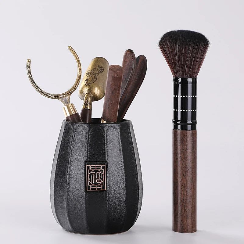 Tea Ceremony Six Gentlemen Set Kung Fu Tea Set Accessories Ebony Encyclopedia Tea Making Tools Tea Clip Spoon Tea Art Accessorie