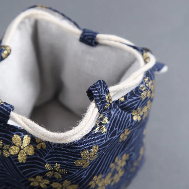 Tea Ceremony Utensils Cloth Bag Travel Tea Set Storage Bag Teacup Teapot Packing Bag Fabric Drawstring Bag Travel Tea Set Bag