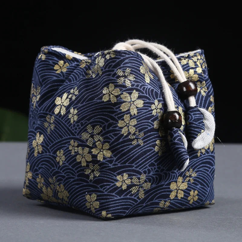 Tea Ceremony Utensils Cloth Bag Travel Tea Set Storage Bag Teacup Teapot Packing Bag Fabric Drawstring Bag Travel Tea Set Bag