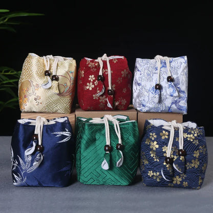 Tea Ceremony Utensils Cloth Bag Travel Tea Set Storage Bag Teacup Teapot Packing Bag Fabric Drawstring Bag Travel Tea Set Bag