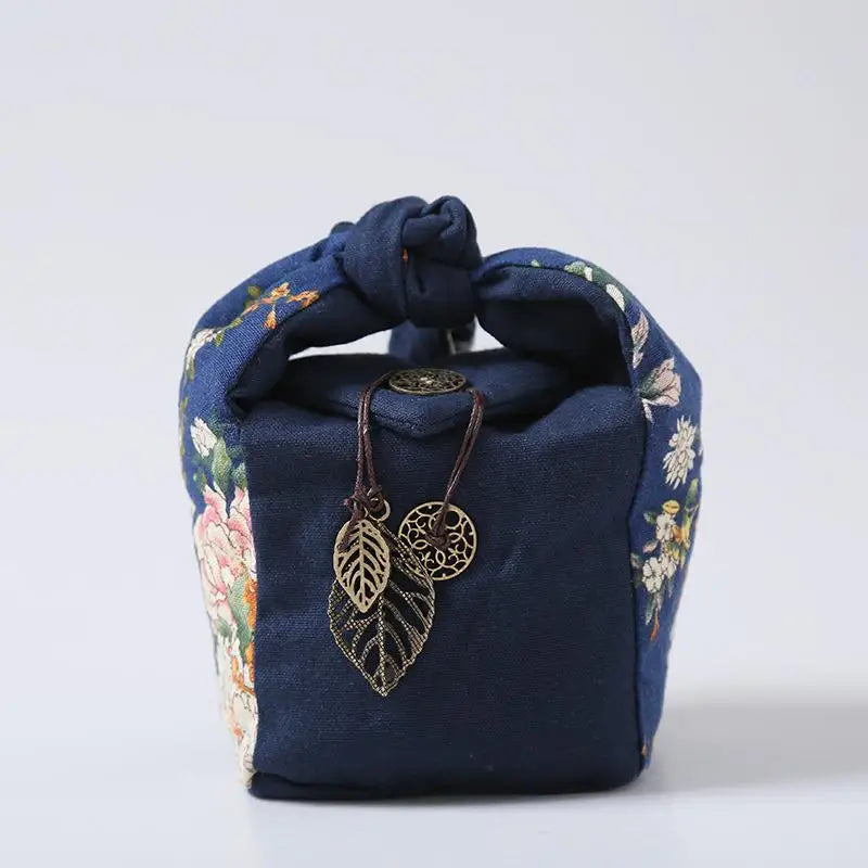 Tea Cozies Travel Portable Storage Bag Package for Tea Set, Teapot Quick Cup, Picnic Nuts Food Jewelry Cotton Protection