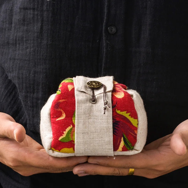 Tea Cozies Travel Portable Storage Bag Package for Tea Set, Teapot Quick Cup, Picnic Nuts Food Jewelry Cotton Protection