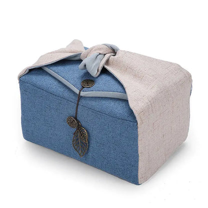 Tea Cozies Travel Tea Set Storage Bag, Tea Accessories, Cotton Linen Bag, Cloth Drinkware, Tea Ware Suit for 1 Pot 4 Cups