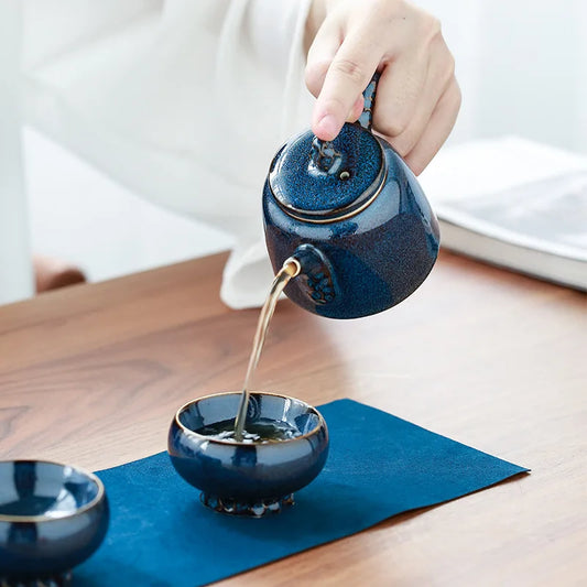 Tea Creative Dry Landscape Pear Pot Teapot Ceramic A Pot of Four Cups of Kung Fu Tea Gift Box Teapot Set Tea Ceremony Tea Set