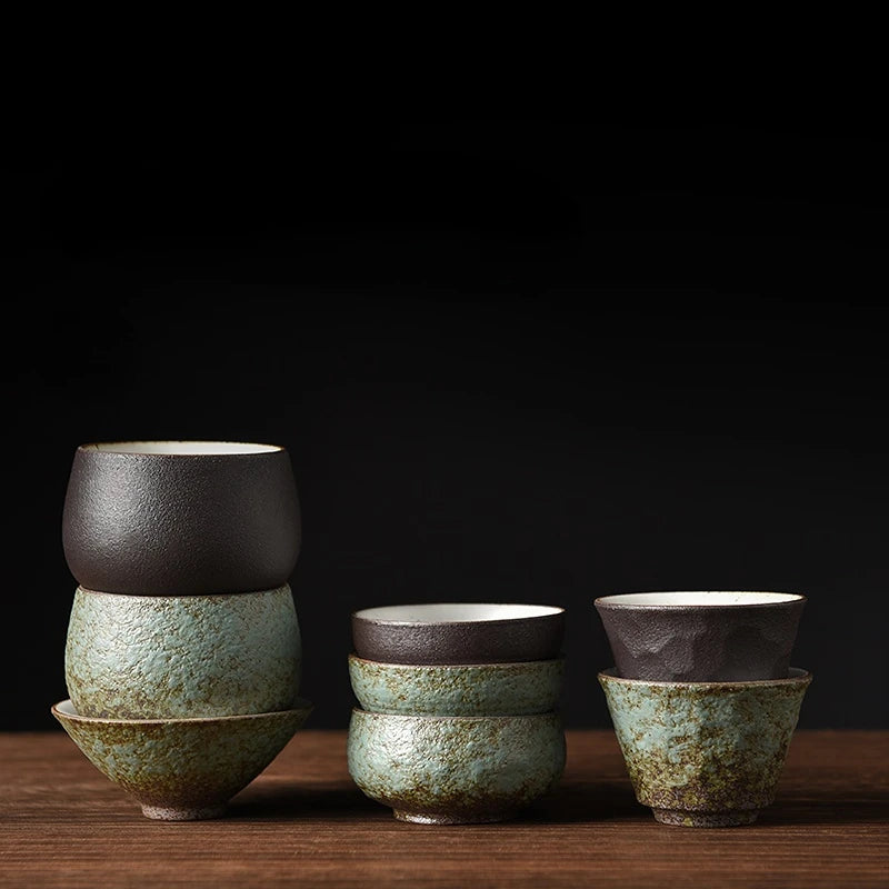 Tea Cup Cups Single Cup Kung Fu Tea Set Small Teacup Household Ceramic Frosted Master Mug Ceramic and Pottery Teaware Kitchen