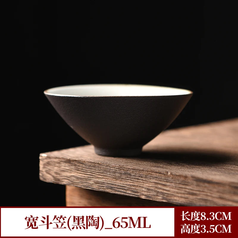 Tea Cup Cups Single Cup Kung Fu Tea Set Small Teacup Household Ceramic Frosted Master Mug Ceramic and Pottery Teaware Kitchen