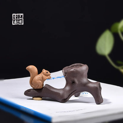 Tea Ornaments Decoration Fine Zisha Handmade Stump Simulation Shelf Pen Holder Calligraphy Materials Tea Set Tea Ceremony Utensi