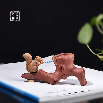 Tea Ornaments Decoration Fine Zisha Handmade Stump Simulation Shelf Pen Holder Calligraphy Materials Tea Set Tea Ceremony Utensi