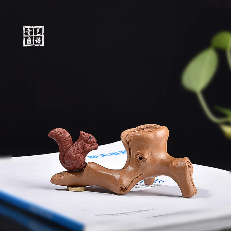 Tea Ornaments Decoration Fine Zisha Handmade Stump Simulation Shelf Pen Holder Calligraphy Materials Tea Set Tea Ceremony Utensi