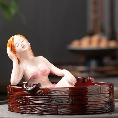 Tea Pet Beauty Bathtub Discoloration Tea Pet Decoration Funny Art Tea Set Kitchen Restaurant Bar Family Garden