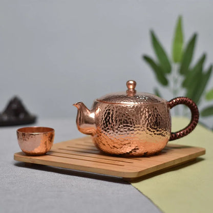 Tea Pot Set Traditional Japanese Kettles Copper Coffee Pots Handmade Infuser Teapot Vintage Water Kettle Metal Kung Fu Tea Table