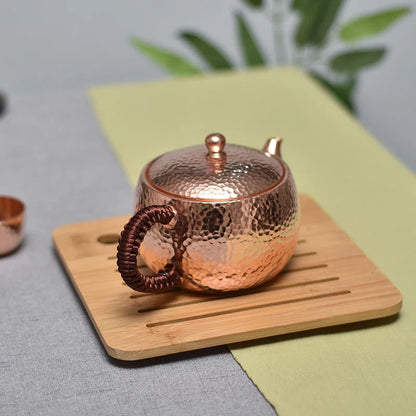 Tea Pot Set Traditional Japanese Kettles Copper Coffee Pots Handmade Infuser Teapot Vintage Water Kettle Metal Kung Fu Tea Table