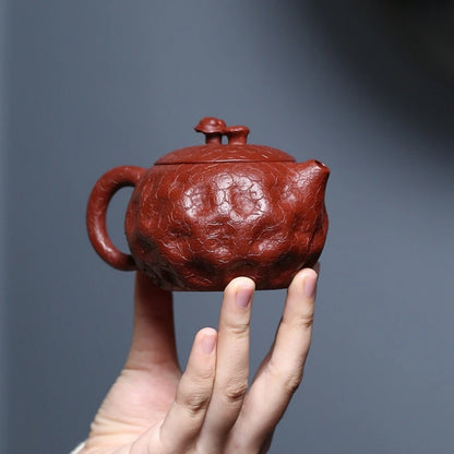 Tea Pot glossy ganoderma design handmade craft marked master pots Chinese real yixing zisha dahongpao clay 200ml xishi pot new