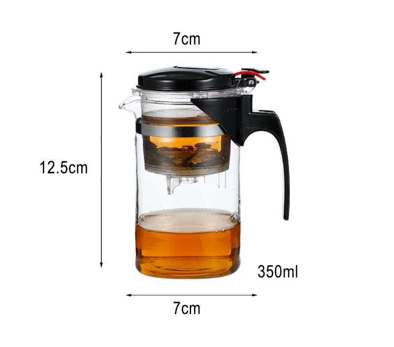 Tea Pots Heat Resistant Glass Tea Pot Tea Infuser Chinese Kung Fu Tea Set Kettle Coffee Glass Maker Convenient Office Tea Sets
