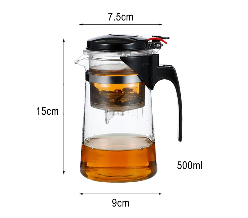 Tea Pots Heat Resistant Glass Tea Pot Tea Infuser Chinese Kung Fu Tea Set Kettle Coffee Glass Maker Convenient Office Tea Sets