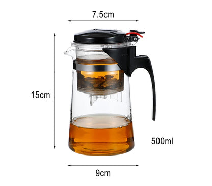 Tea Pots Heat Resistant Glass Tea Pot Tea Infuser Chinese Kung Fu Tea Set Kettle Coffee Glass Maker Convenient Office Tea Sets