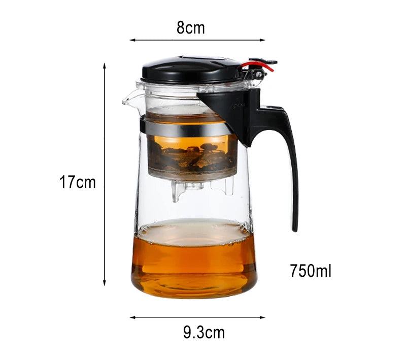 Tea Pots Heat Resistant Glass Tea Pot Tea Infuser Chinese Kung Fu Tea Set Kettle Coffee Glass Maker Convenient Office Tea Sets