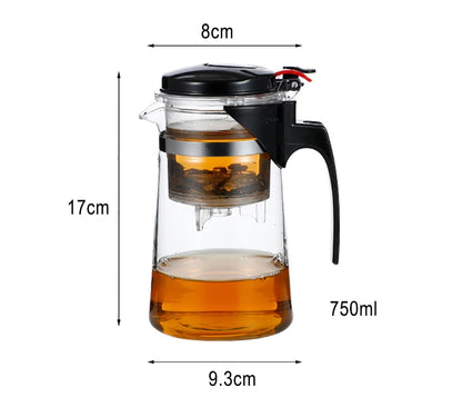 Tea Pots Heat Resistant Glass Tea Pot Tea Infuser Chinese Kung Fu Tea Set Kettle Coffee Glass Maker Convenient Office Tea Sets