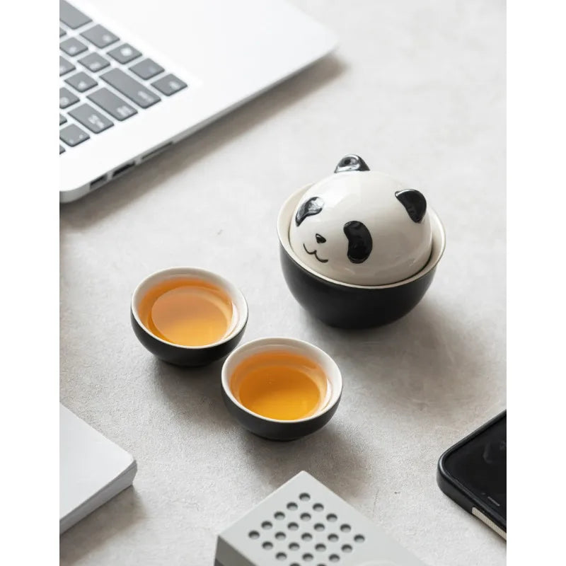 Tea Set Kit Aesthetic Tea Set Complete Set Teapot and Cup Set 1 Pot 2 Cup Tea Maker Picnic Travel Tea Set Handbag Cha Craft Gift