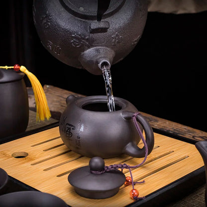 Tea Set Purple clay Portable Teapot Set Outdoor Travel Gaiwan Tea Cups of Tea Ceremony Teacup Fine Gift Organizer