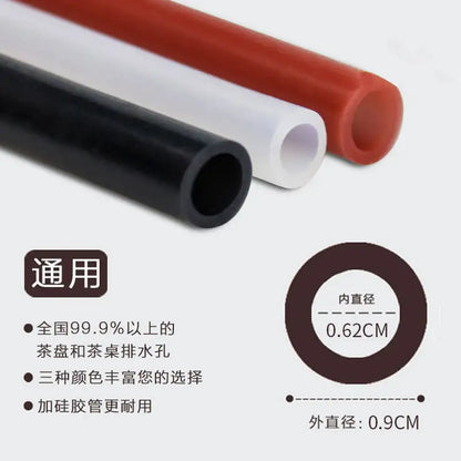 Tea Tray Drain Pipe With Water-absorbing Ball Silicone Copper Joints, Tea Table Down Water Pipe Hose Tea Ceremony Tea Set