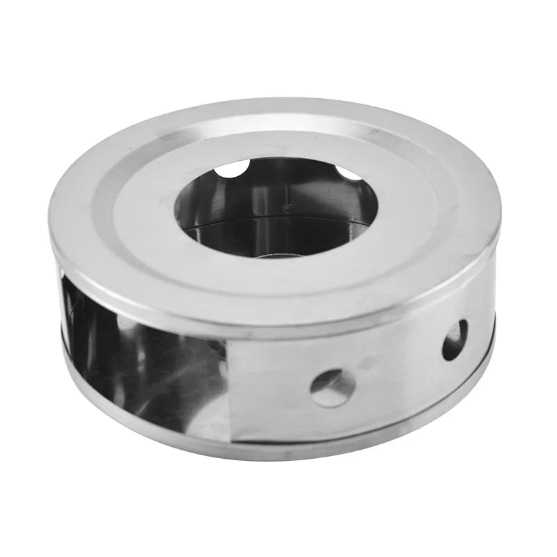 Tea Warmer Hollow Out Stainless Steel Heater Household Tea Stand Candle Base for Teapot Cups 18.5cmx5cm