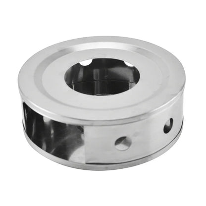 Tea Warmer Hollow Out Stainless Steel Heater Household Tea Stand Candle Base for Teapot Cups 18.5cmx5cm
