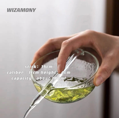 Tea ceremony чай Glass tea making bowl drainage bowl tea making utensil green tea Japanese style fair cup tea set tea ware set