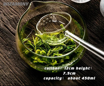 Tea ceremony чай Glass tea making bowl drainage bowl tea making utensil green tea Japanese style fair cup tea set tea ware set