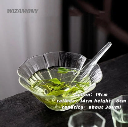 Tea ceremony чай Glass tea making bowl drainage bowl tea making utensil green tea Japanese style fair cup tea set tea ware set