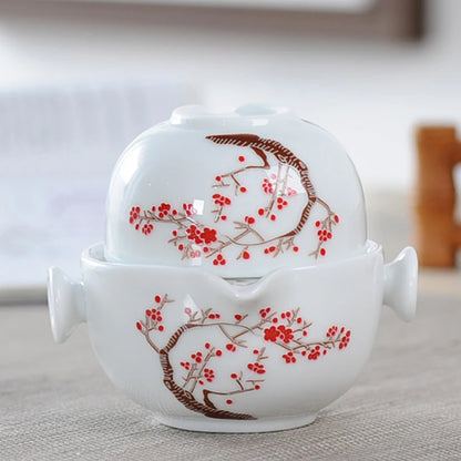 Tea set Chinese Kung Fu gaiwan teapot teacups fair mug tea sets white travel tea set drinkware Free shipping