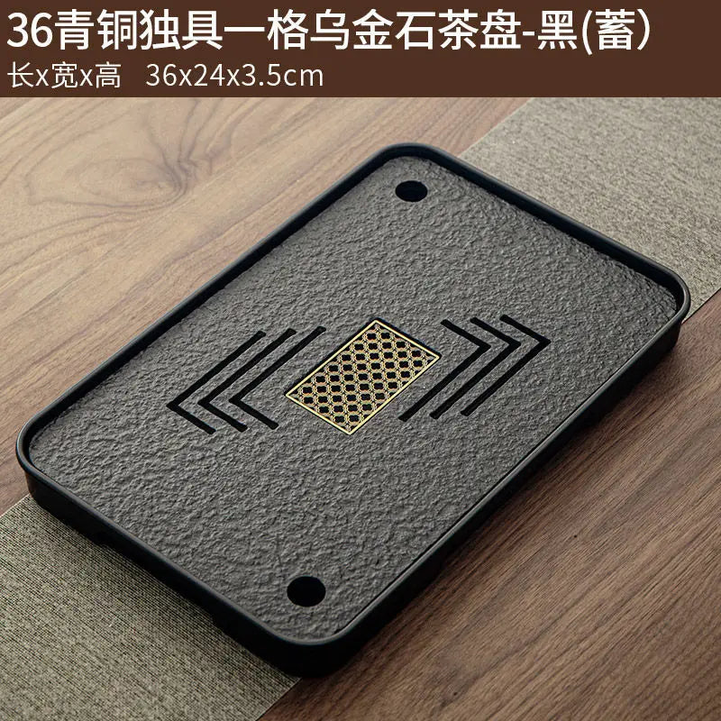 Tea tray, household tray, tea table, water drainage and storage, kungfu tea set, tea tray, tea sea