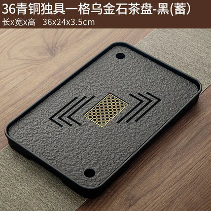 Tea tray, household tray, tea table, water drainage and storage, kungfu tea set, tea tray, tea sea