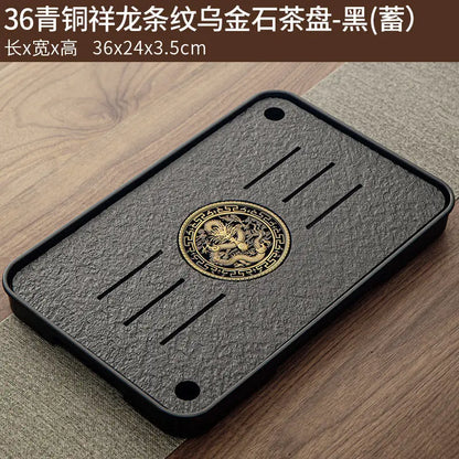 Tea tray, household tray, tea table, water drainage and storage, kungfu tea set, tea tray, tea sea