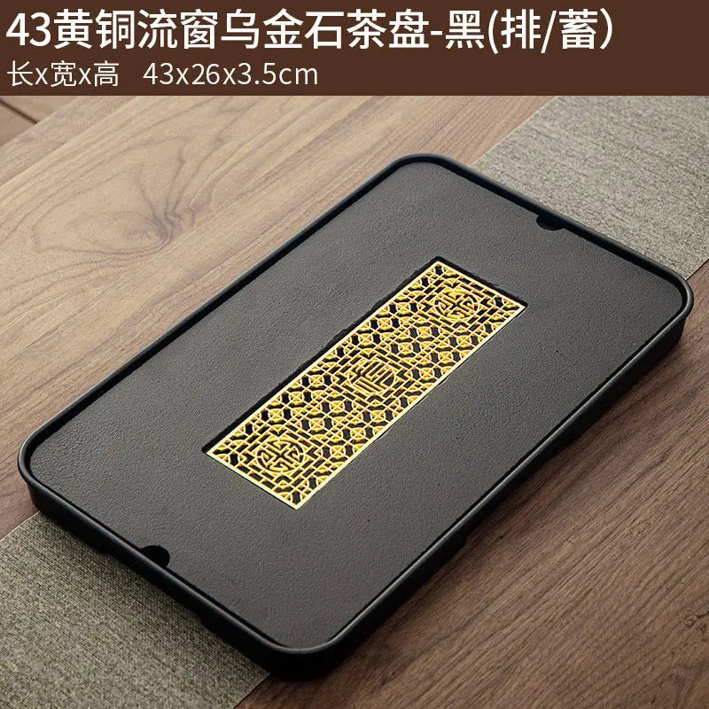 Tea tray, household tray, tea table, water drainage and storage, kungfu tea set, tea tray, tea sea
