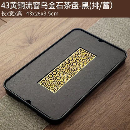 Tea tray, household tray, tea table, water drainage and storage, kungfu tea set, tea tray, tea sea