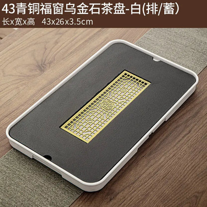Tea tray, household tray, tea table, water drainage and storage, kungfu tea set, tea tray, tea sea