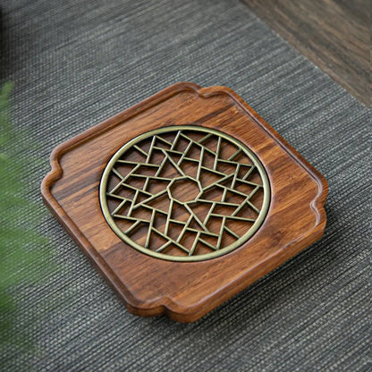 Teapot Cushion Natural Bamboo Cup Mat Tea Saucer Kungfu Tea Set Living Room Coffee Table Chinese Tea Room Ceremony Tools