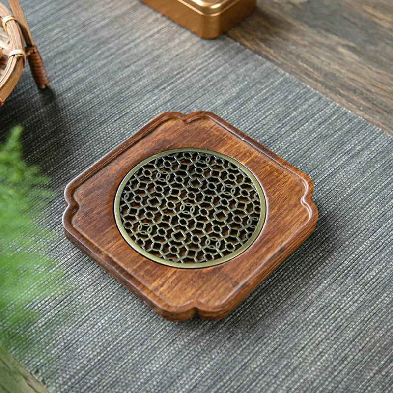 Teapot Cushion Natural Bamboo Cup Mat Tea Saucer Kungfu Tea Set Living Room Coffee Table Chinese Tea Room Ceremony Tools