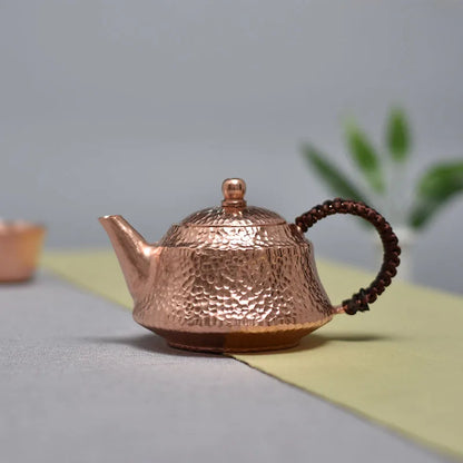 Teapot Set Luxury Pure Copper Travel Kettle with Braided Handle Coffee Pots Handmade Tea Infuser Teapots To Boil Water Tea Sets