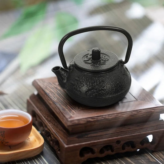 Teapot Tea Kettle Japanese Iron Set Cast Chinese Pot  Mini Coffee Stove Water Loose Stovetop Vintage Maker Boiling Fu