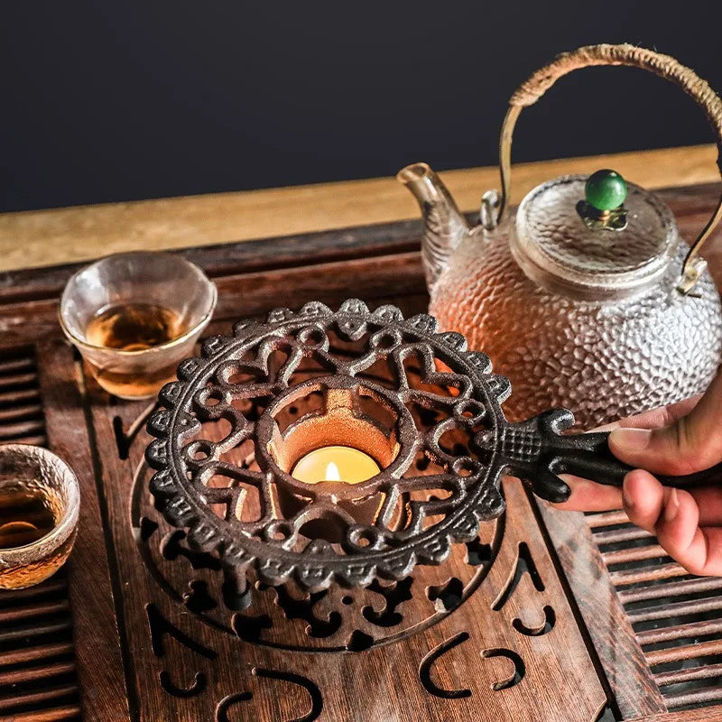 Teapot Warmer Holder Decorative Candle Holder Stands Insulation Base Teapot Warmer for Camping Travel Heatcoffee Milk or Tea