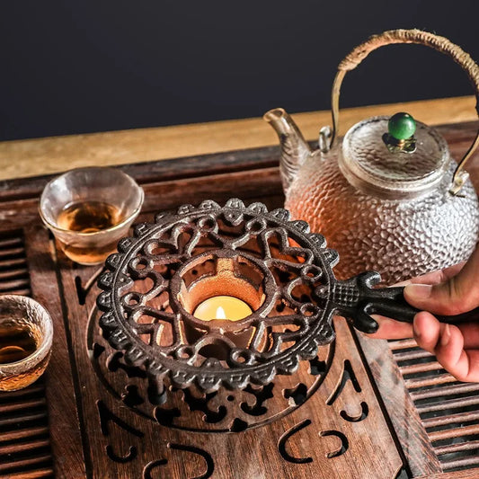 Teapot Warmer Holder Decorative Candle Holder Stands Insulation Base Teapot Warmer for Camping Travel Heatcoffee Milk or Tea